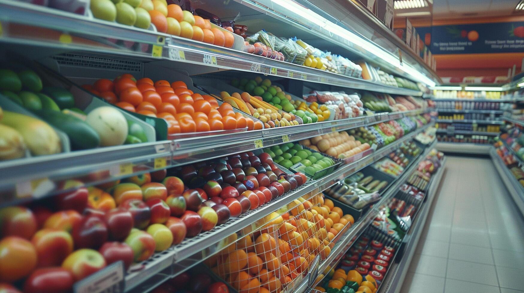 abundance of healthy food choices in supermarket photo