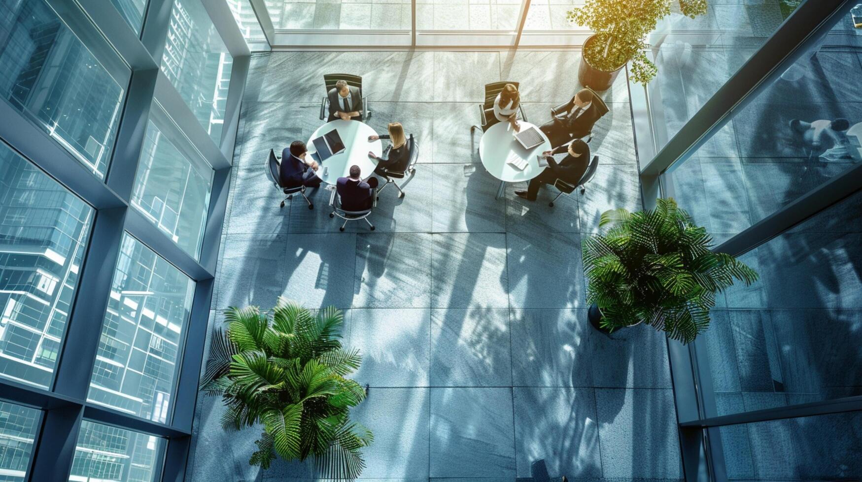 aerial view of a business team photo