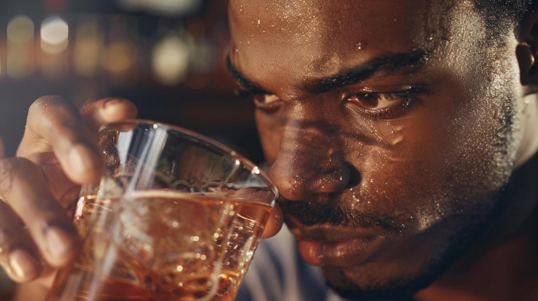 african american man drinking alcohol photo