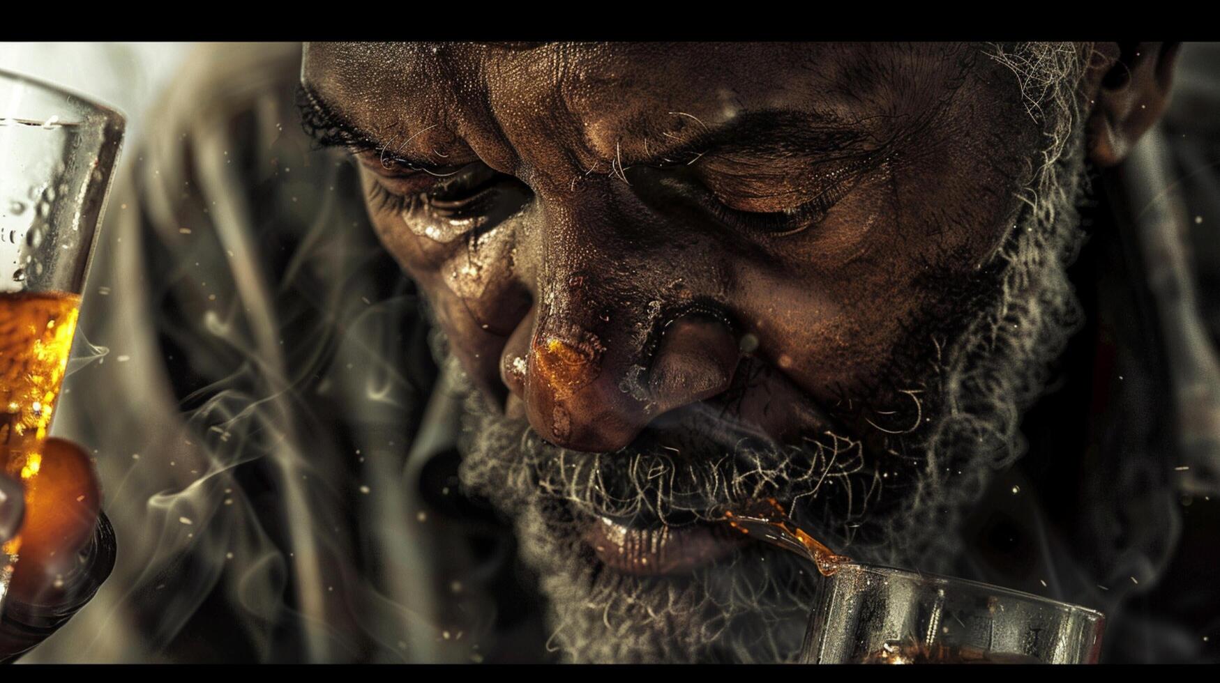 african american man drinking alcohol photo