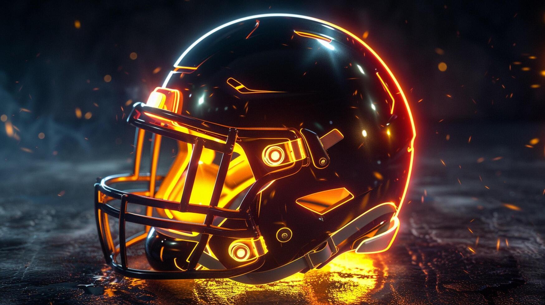 american football helmet with lights photo