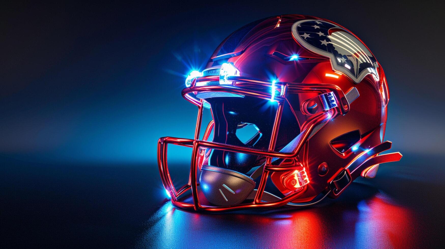 american football helmet with lights photo