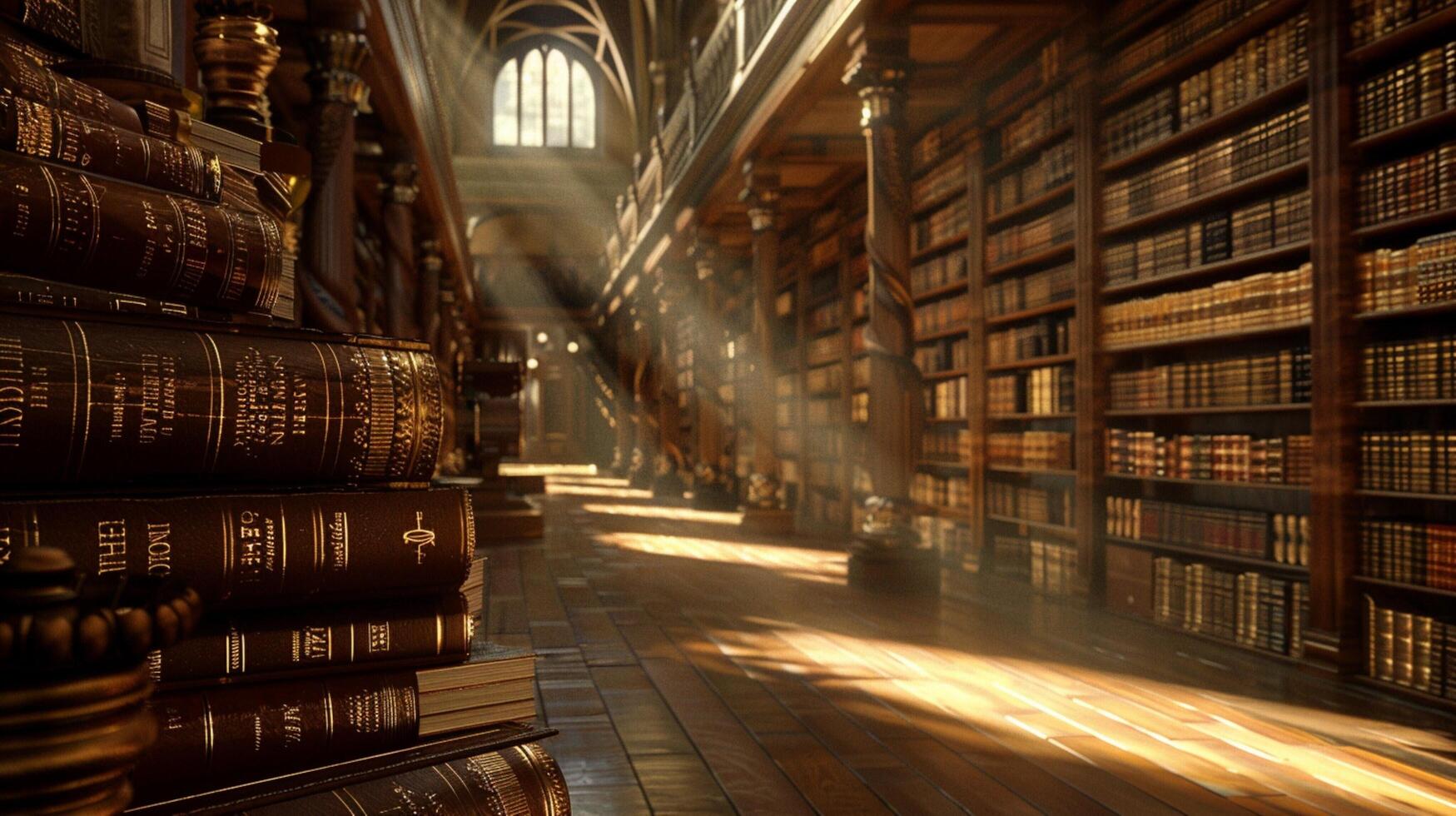 ancient bible illuminates dark library with wisdom photo