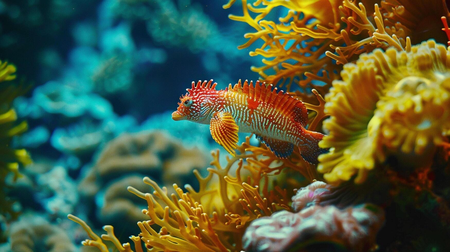 animal nature sea life in underwater world photo