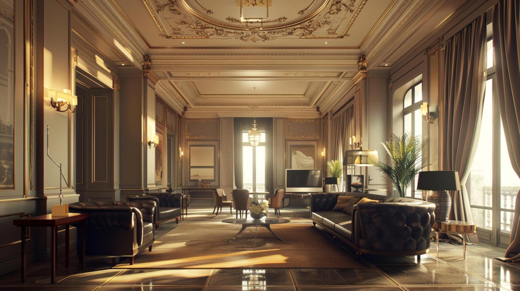 art deco luxury and stylish apartment interior photo
