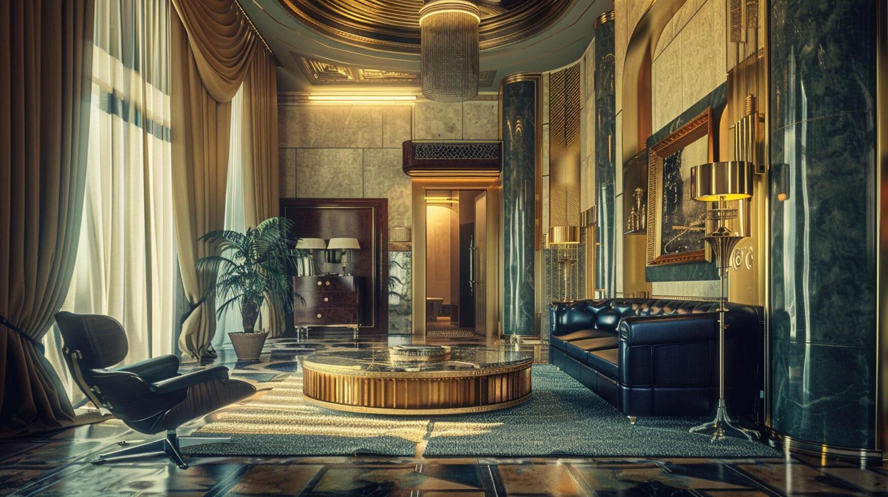 art deco luxury and stylish apartment interior photo