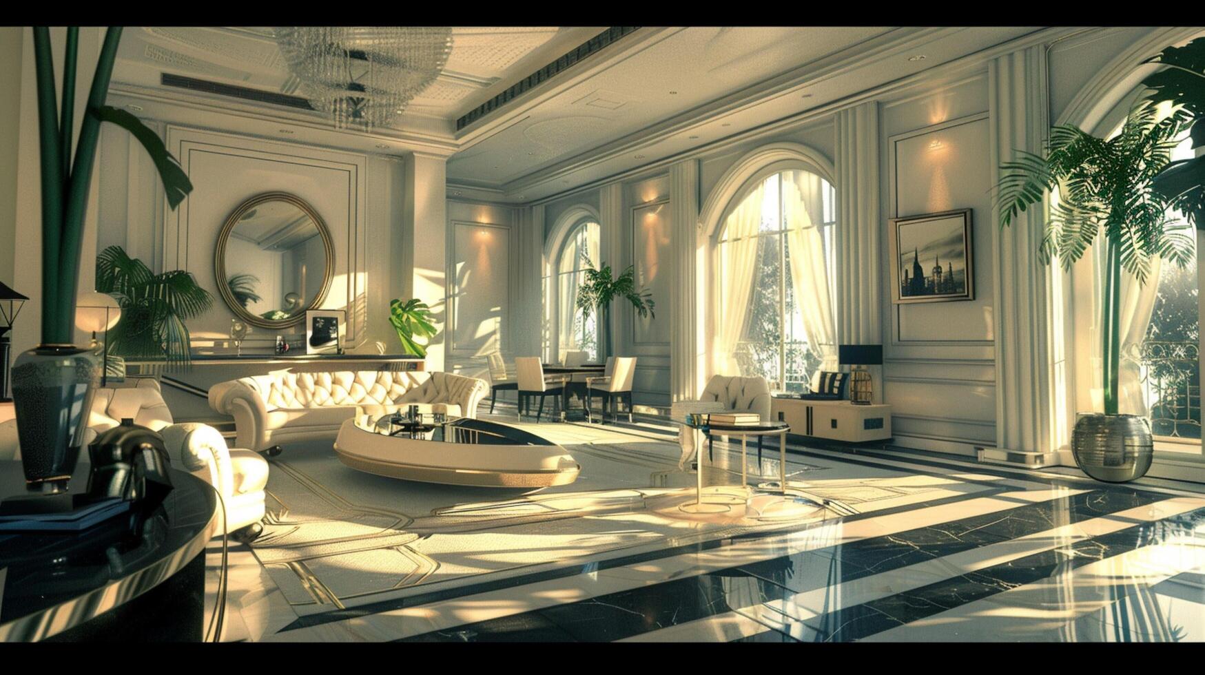 art deco luxury and stylish apartment interior photo