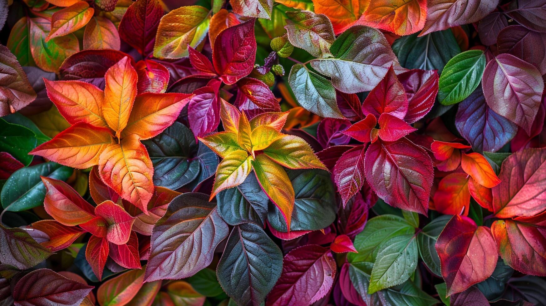 autumn plant displays fresh multi colored leaves photo