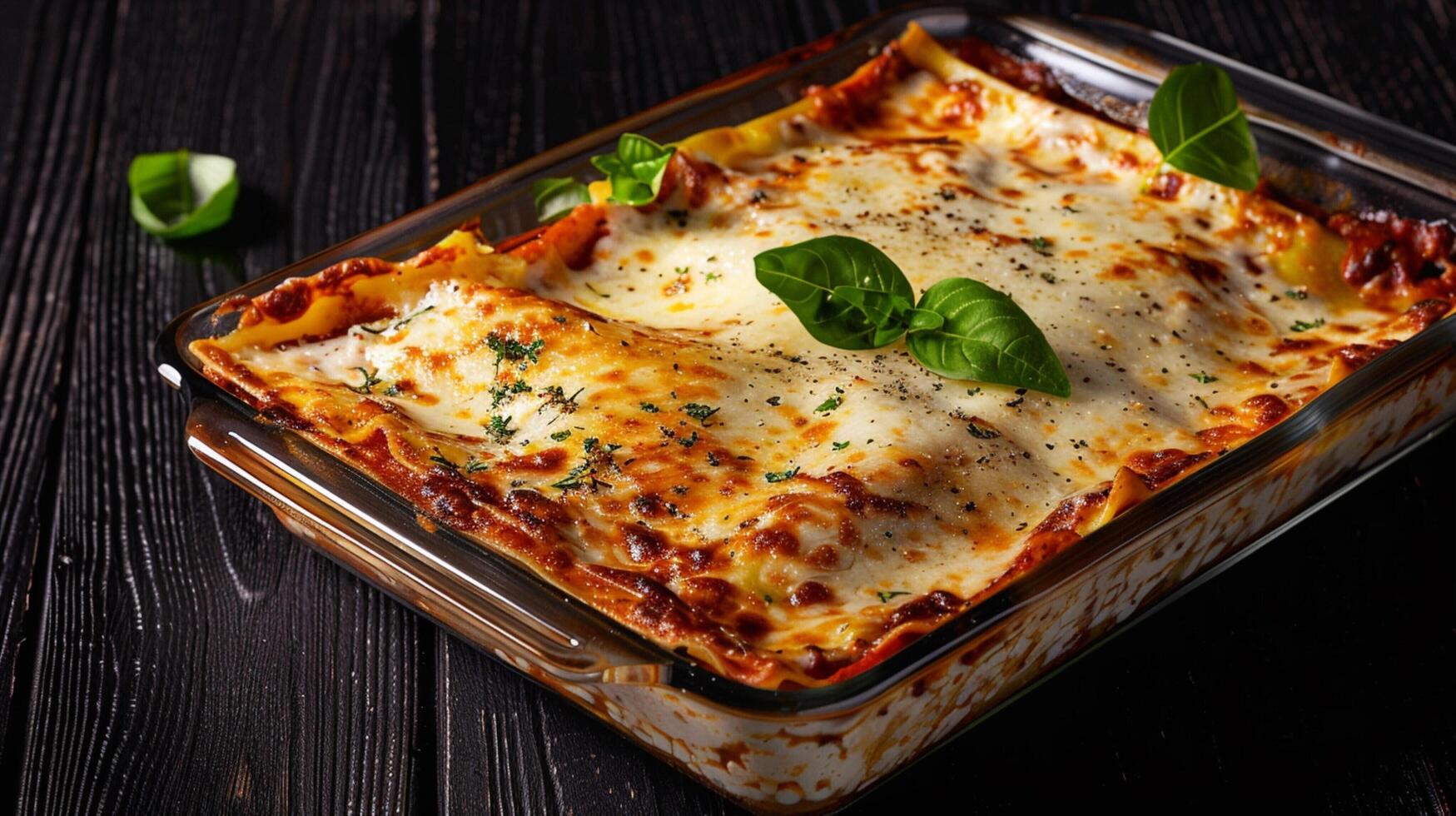 baked lasagna with gourmet italian bolognese photo