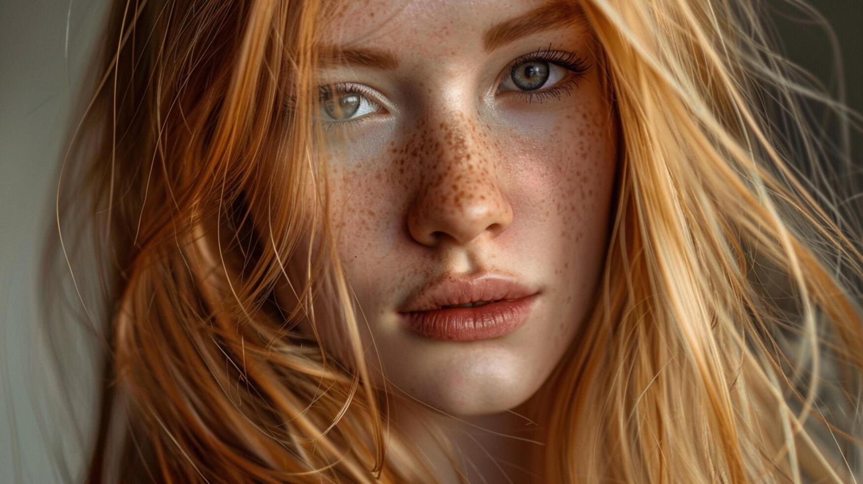 beautiful fashion model with long blond hair look photo