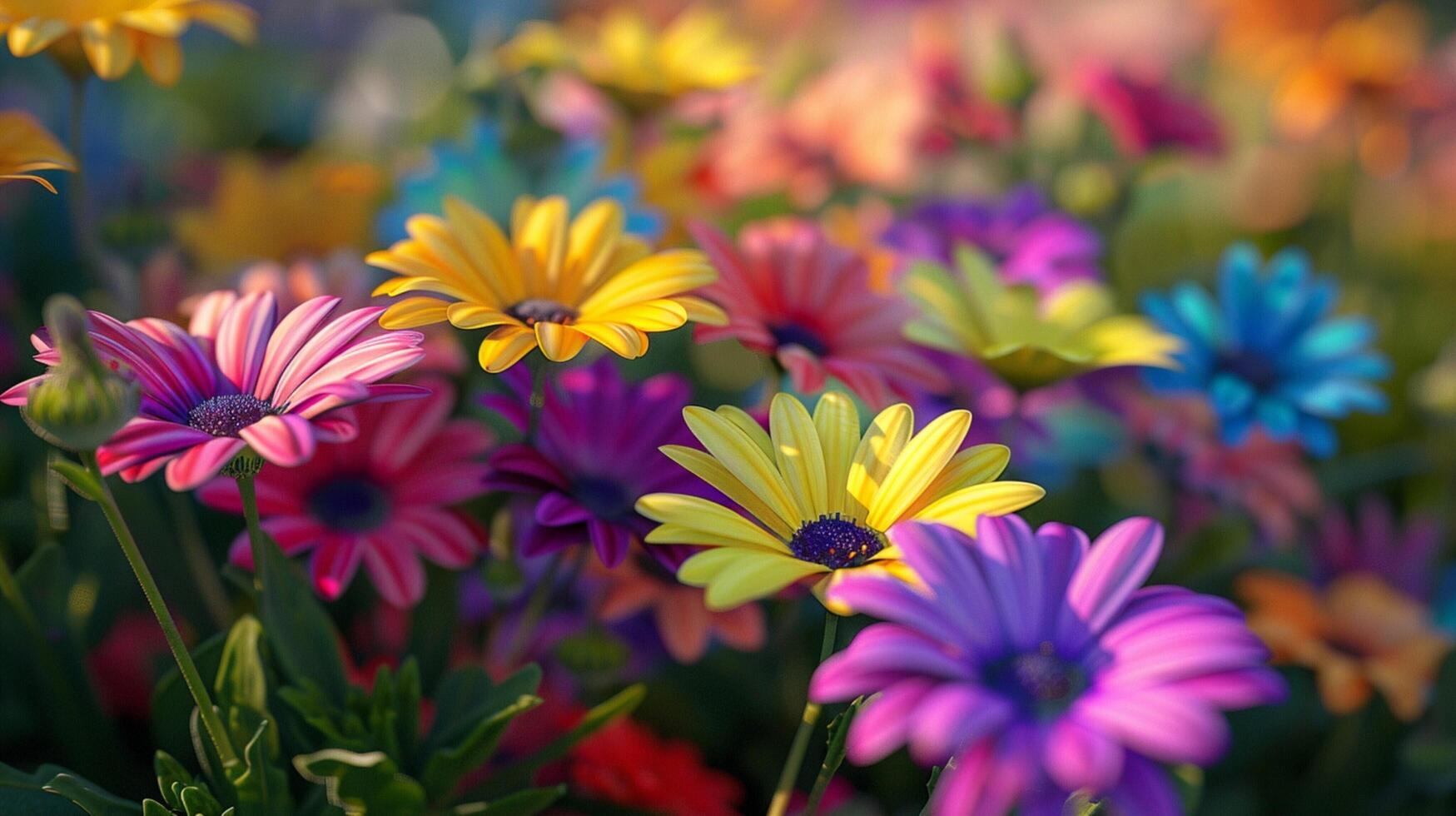 beautiful multi colored daisy in full bloom photo