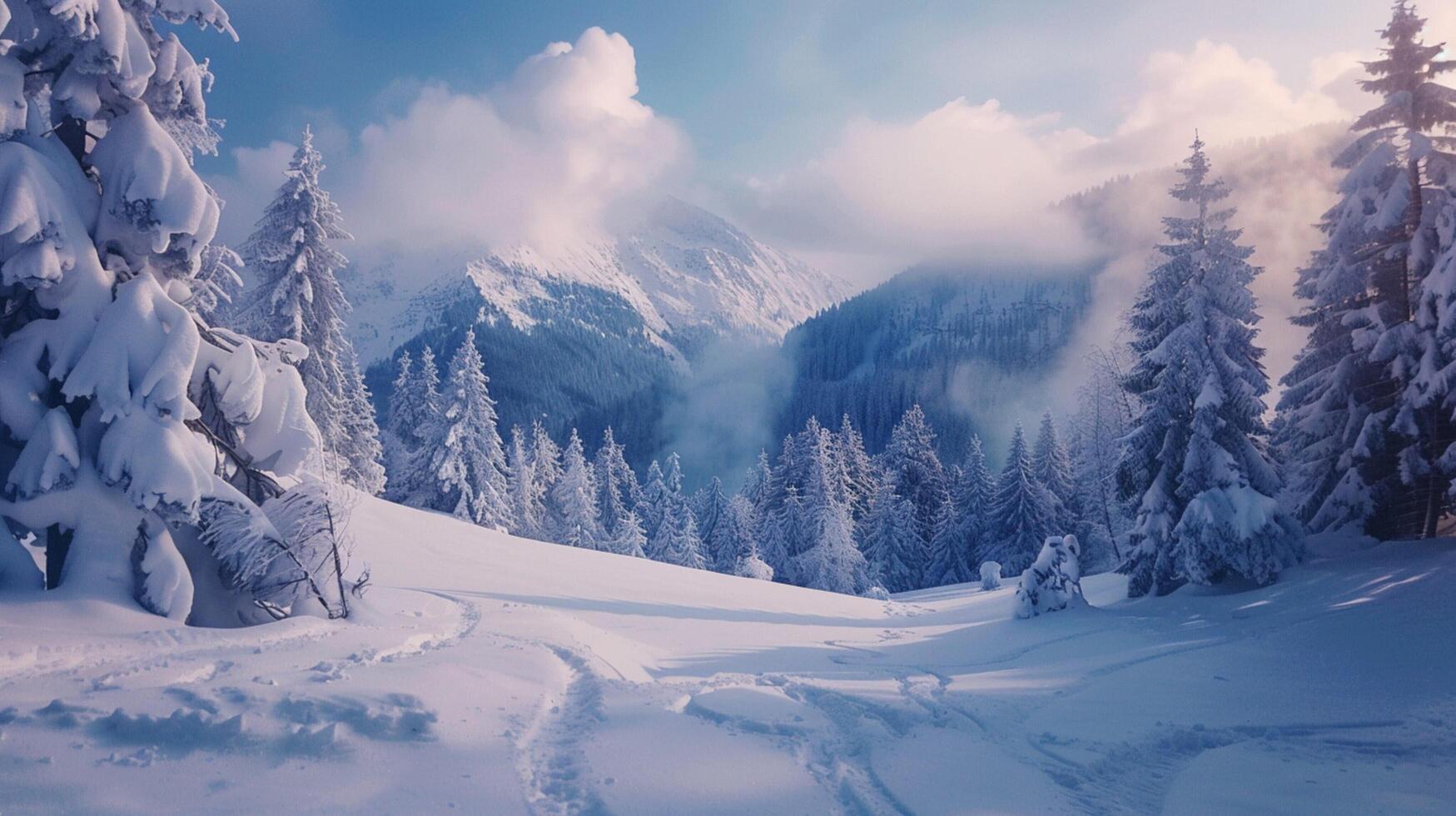 beautiful winter nature landscape amazing mountain photo