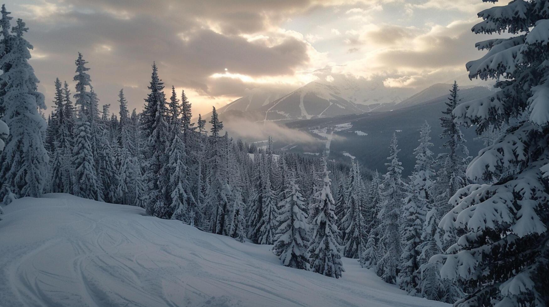 beautiful winter nature landscape amazing mountain photo