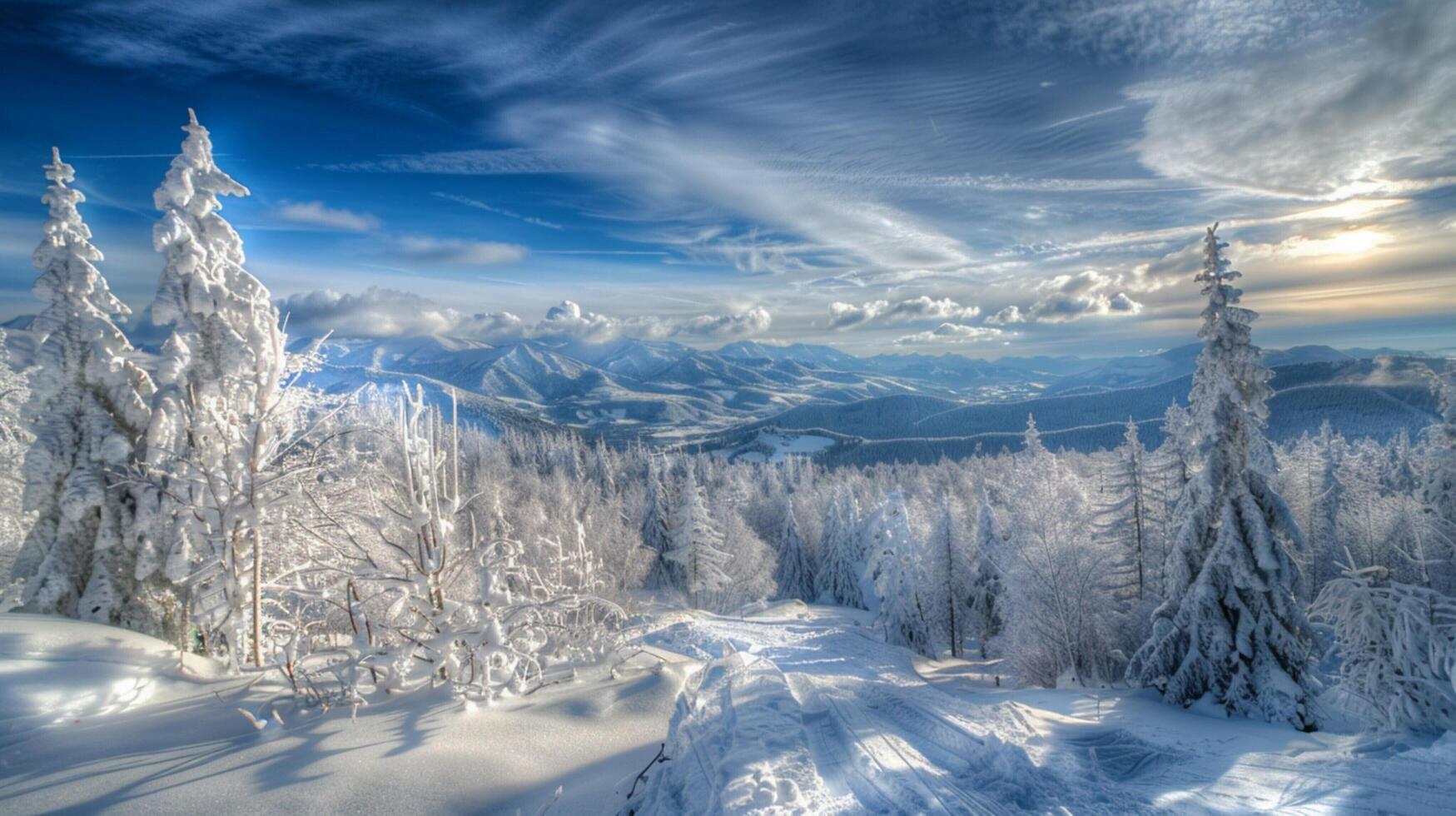 beautiful winter nature landscape amazing mountain photo