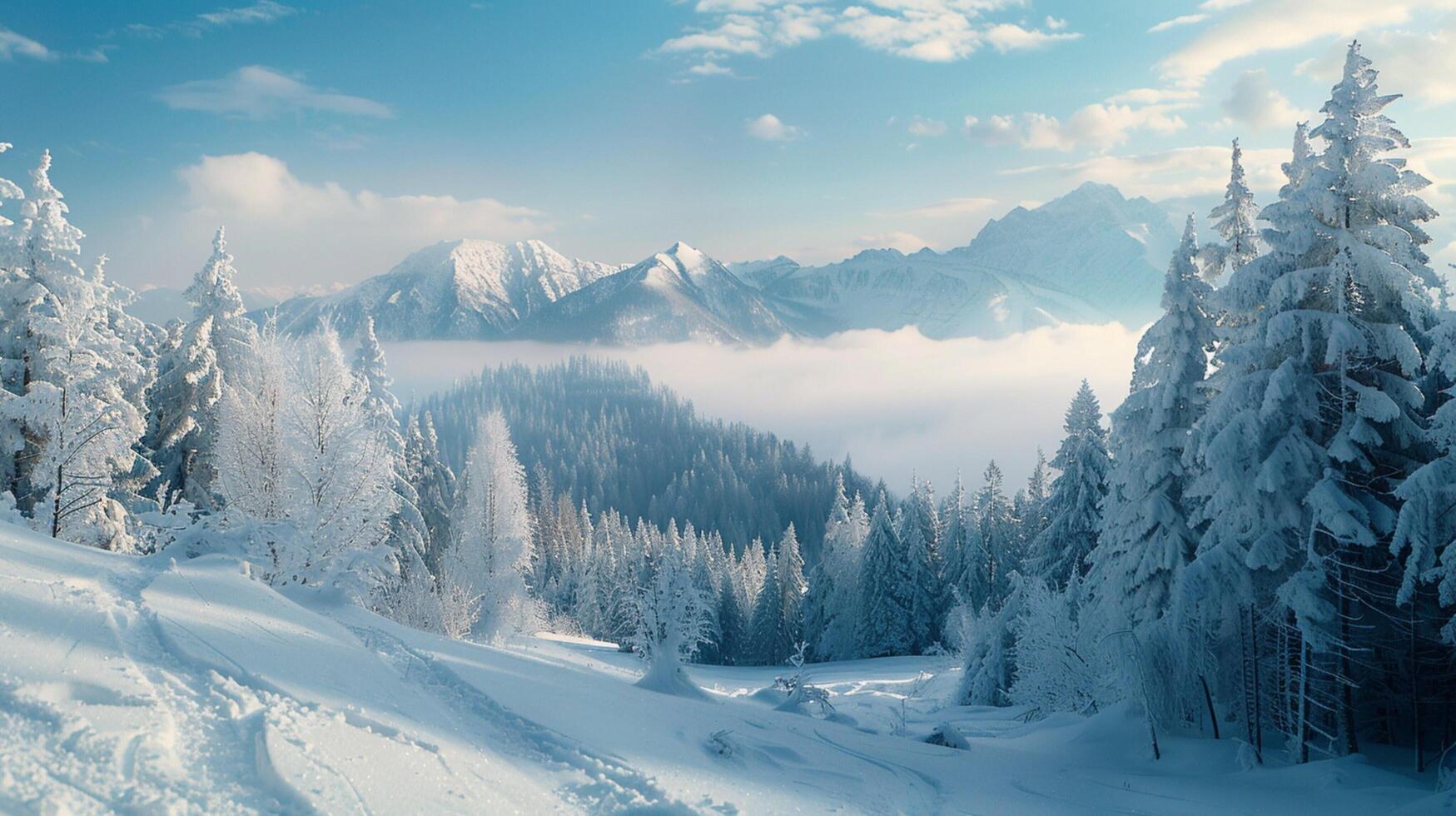 beautiful winter nature landscape amazing mountain photo