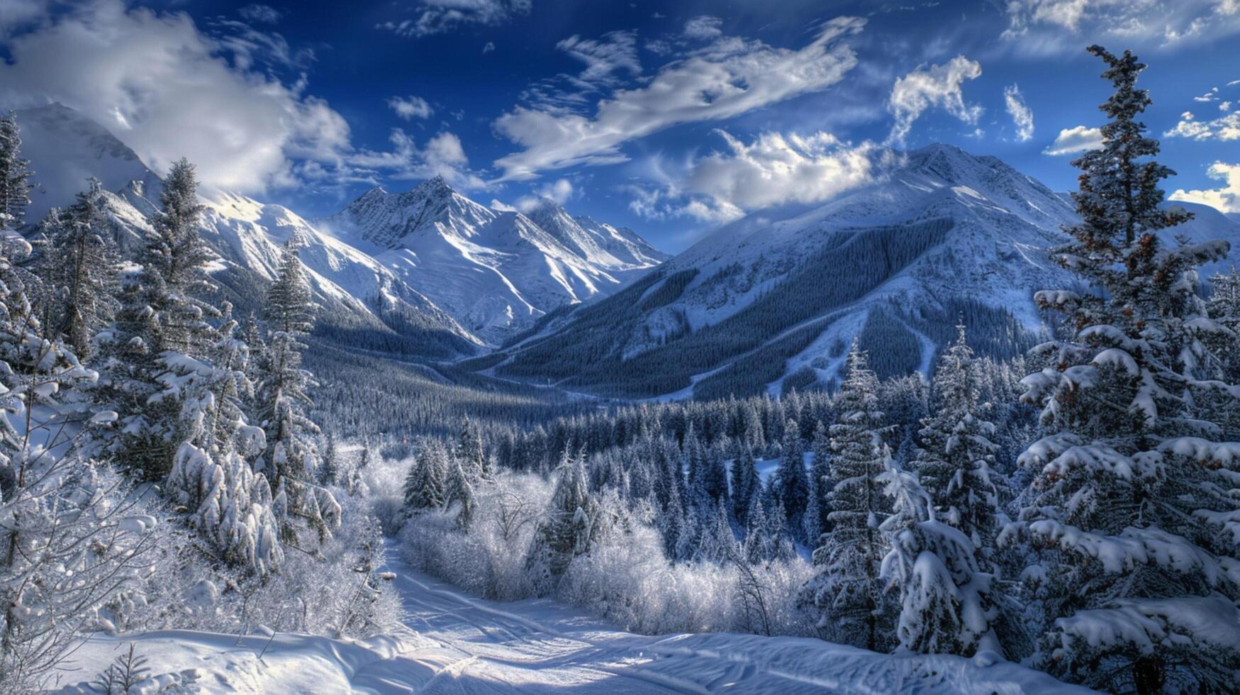 beautiful winter nature landscape amazing mountain photo