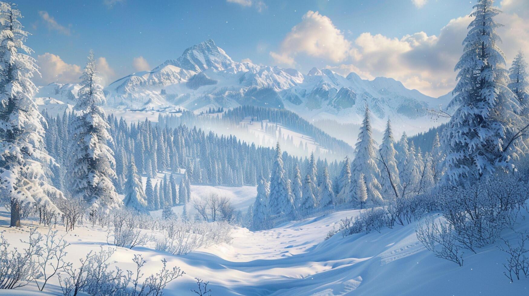 beautiful winter nature landscape amazing mountain photo