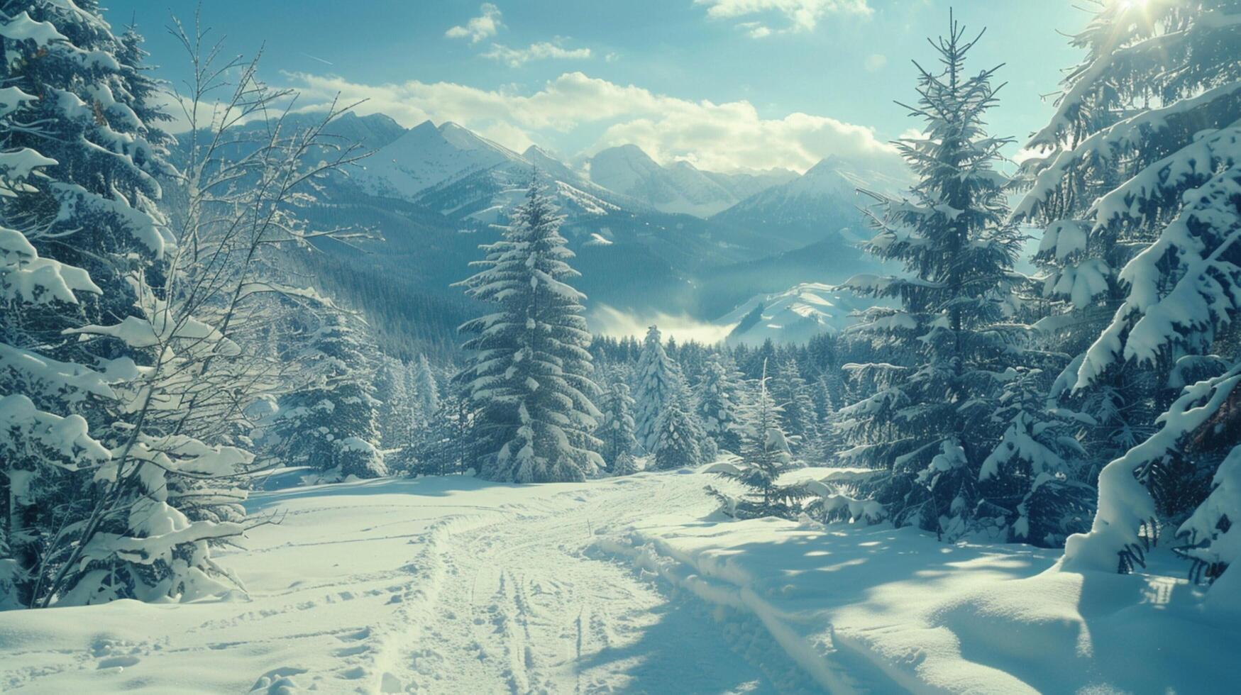beautiful winter nature landscape amazing mountain photo
