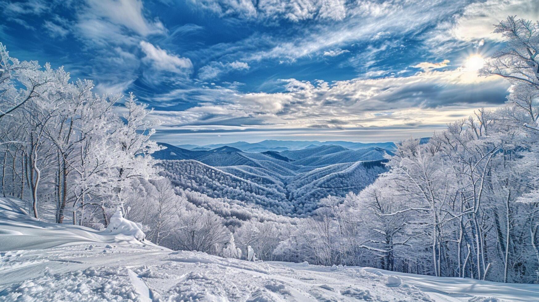 beautiful winter nature landscape amazing mountain photo