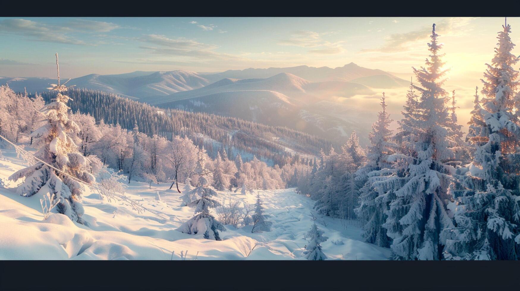 beautiful winter nature landscape amazing mountain photo