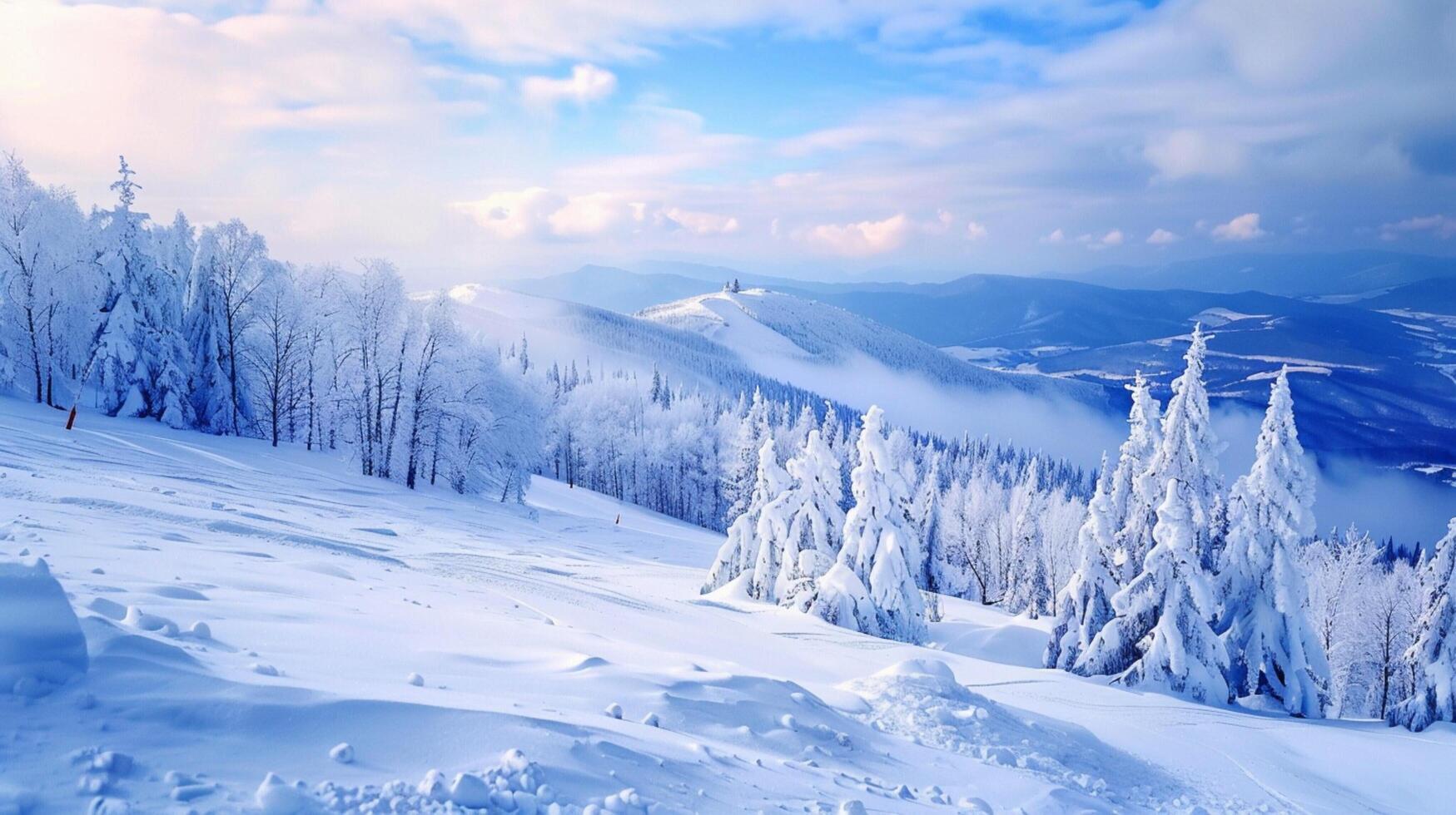 beautiful winter nature landscape amazing mountain photo