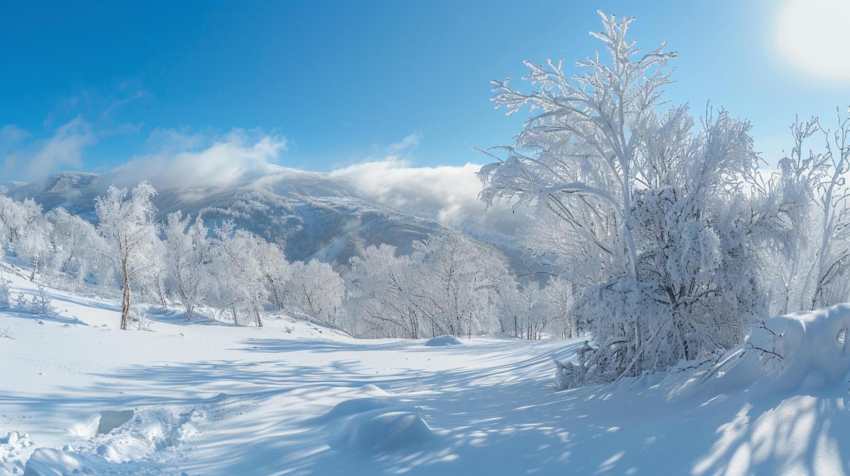 beautiful winter nature landscape amazing mountain photo