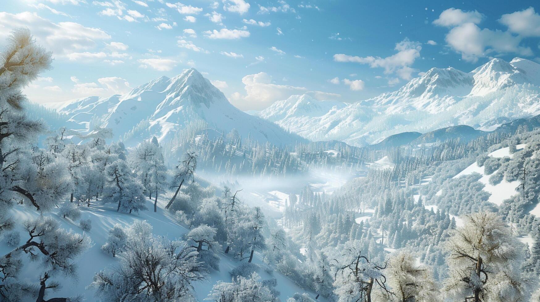 beautiful winter nature landscape amazing mountain photo