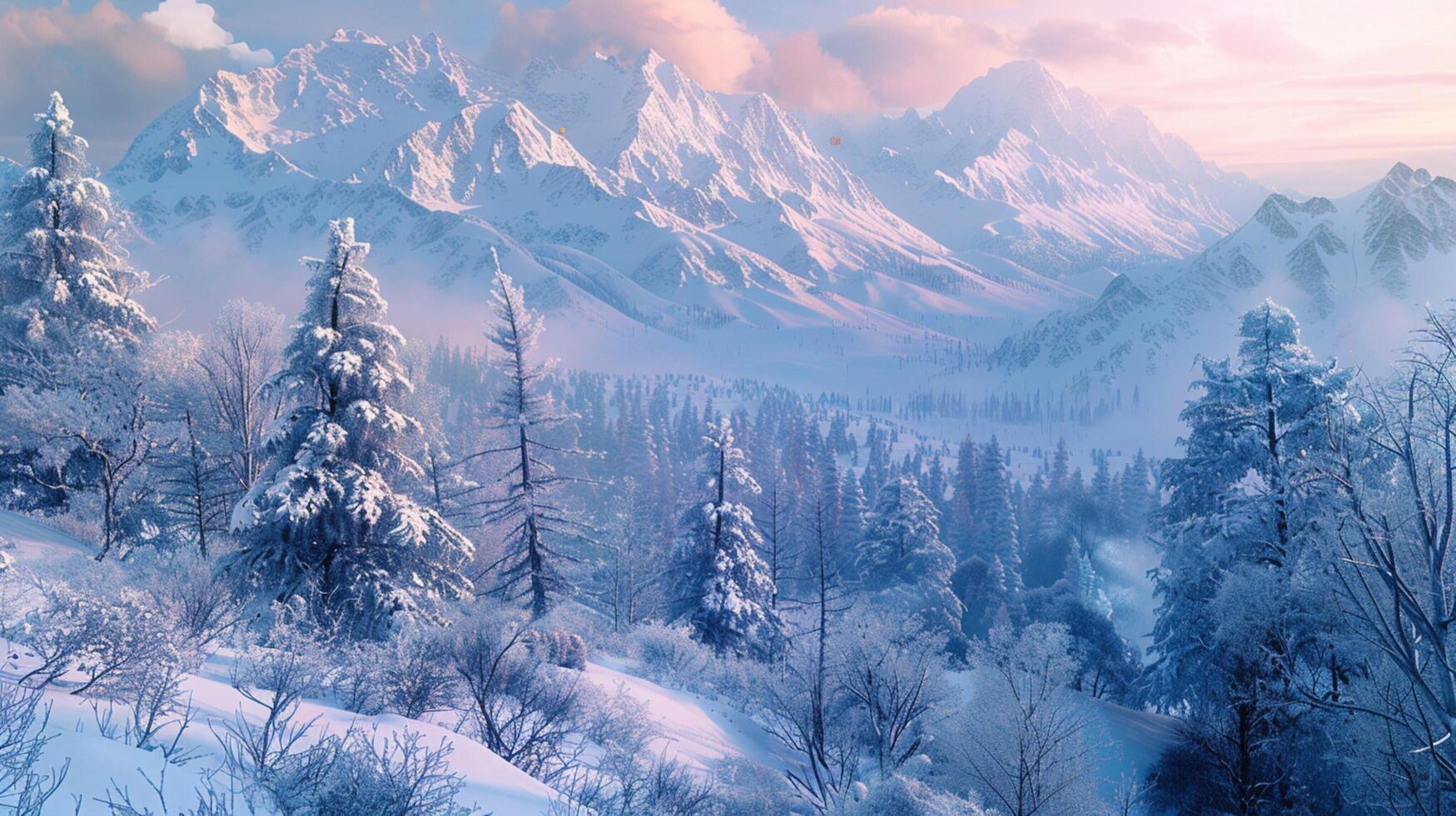 beautiful winter nature landscape amazing mountain photo