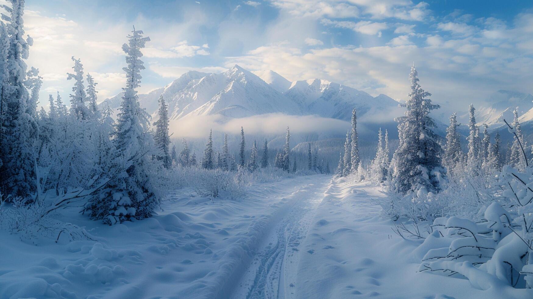 beautiful winter nature landscape amazing mountain photo
