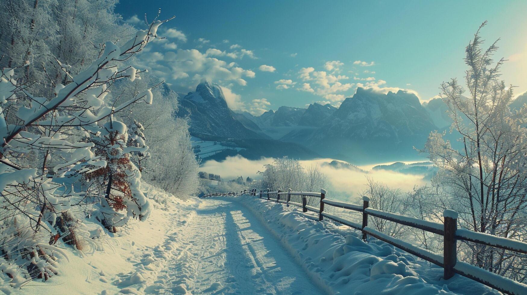 hermosa invierno naturaleza paisaje increíble montaña foto