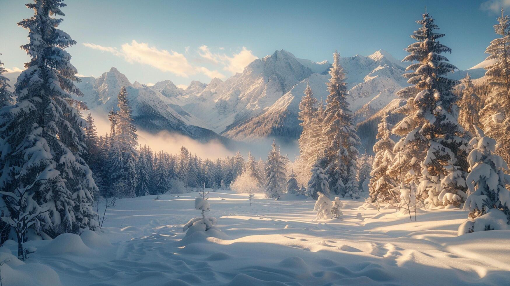 beautiful winter nature landscape amazing mountain photo