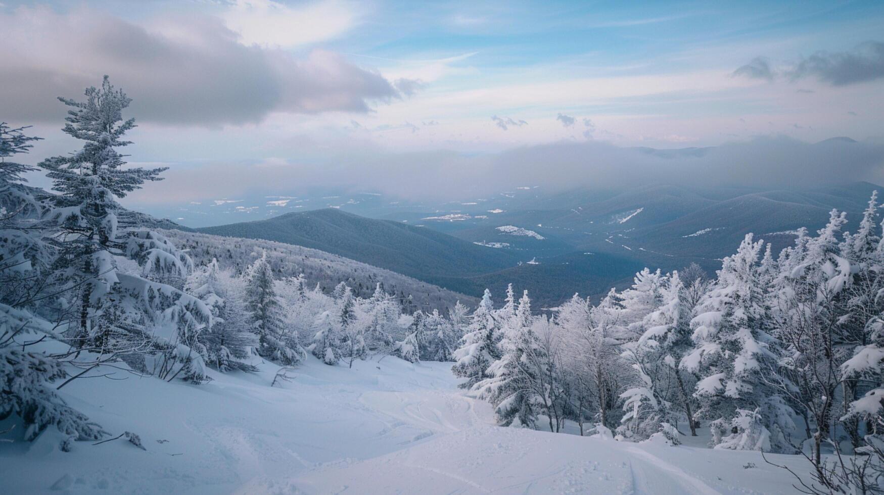 beautiful winter nature landscape amazing mountain photo
