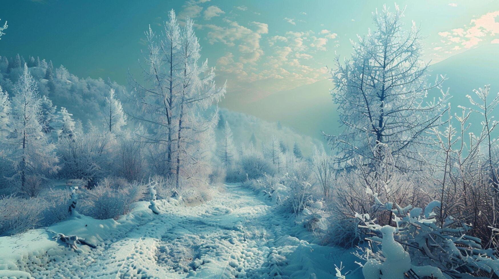 beautiful winter nature landscape amazing mountain photo