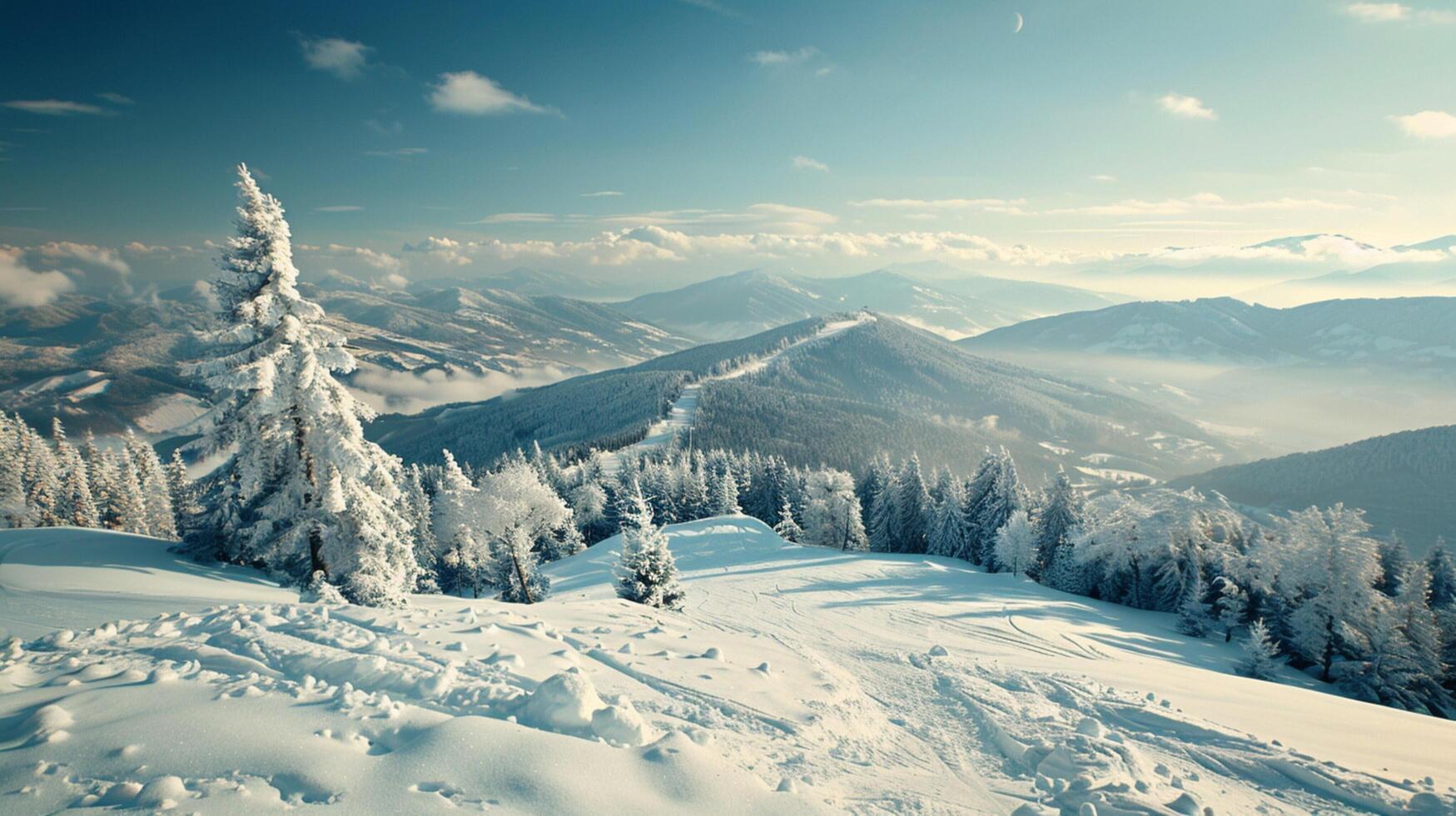 beautiful winter nature landscape amazing mountain photo