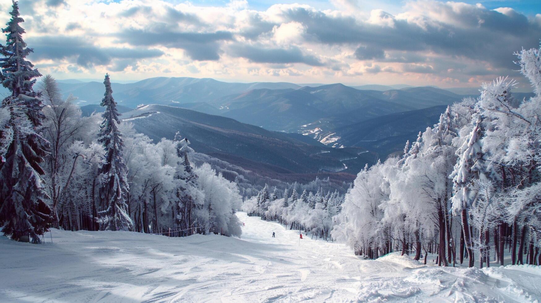 beautiful winter nature landscape amazing mountain photo