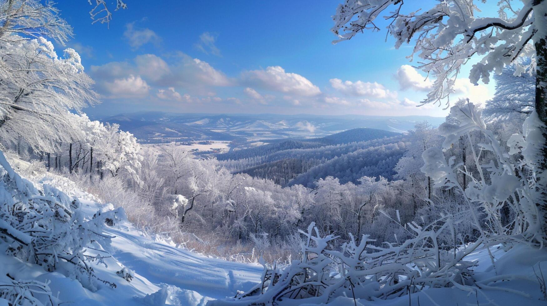 beautiful winter nature landscape amazing mountain photo