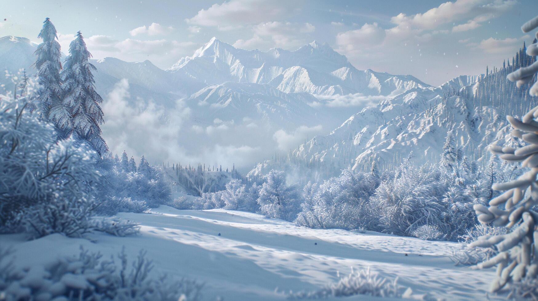 beautiful winter nature landscape amazing mountain photo