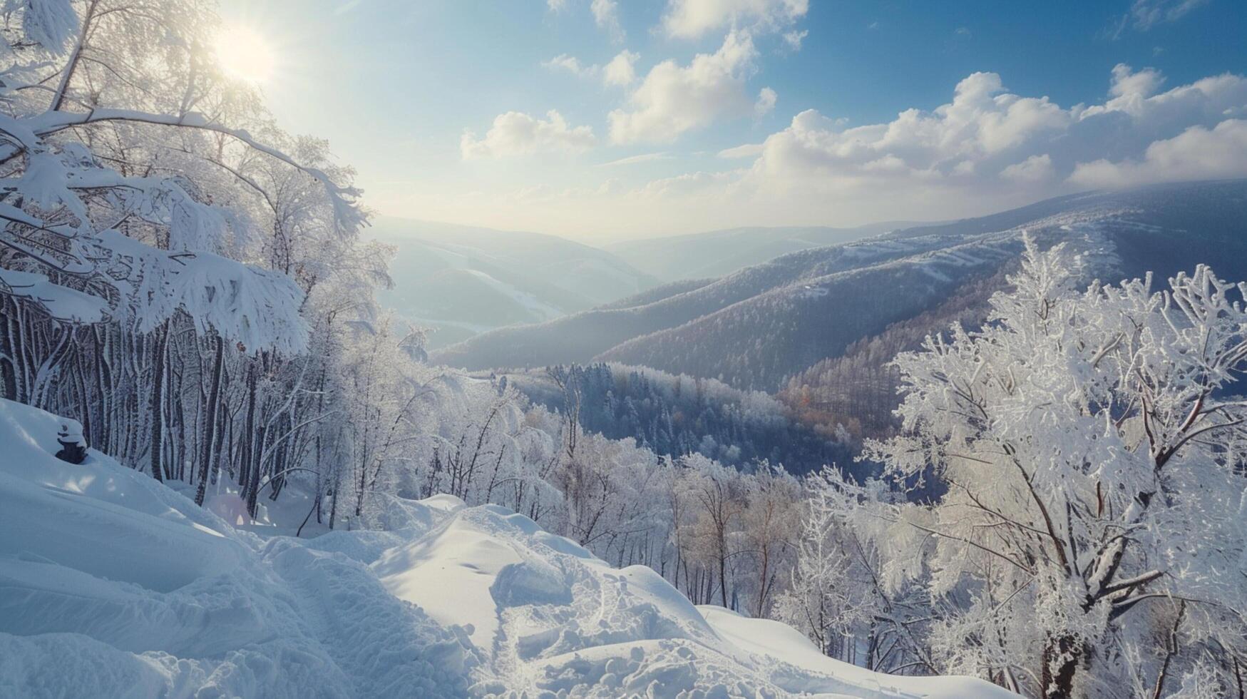 beautiful winter nature landscape amazing mountain photo