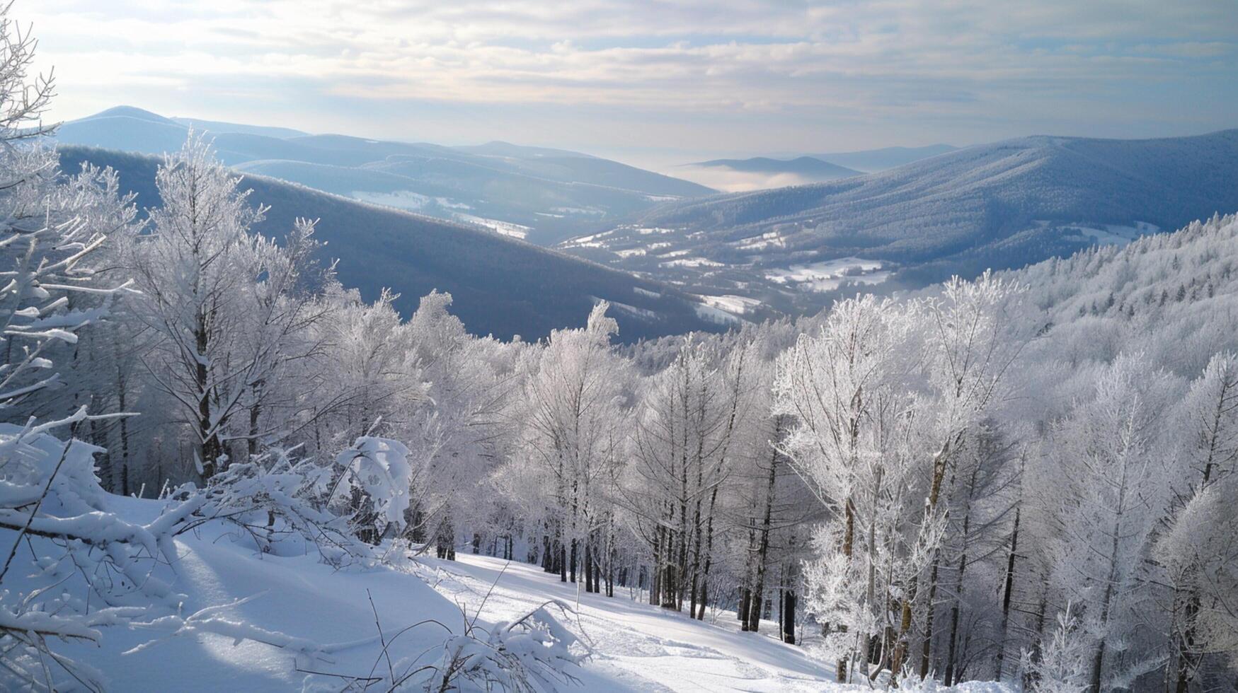 beautiful winter nature landscape amazing mountain photo