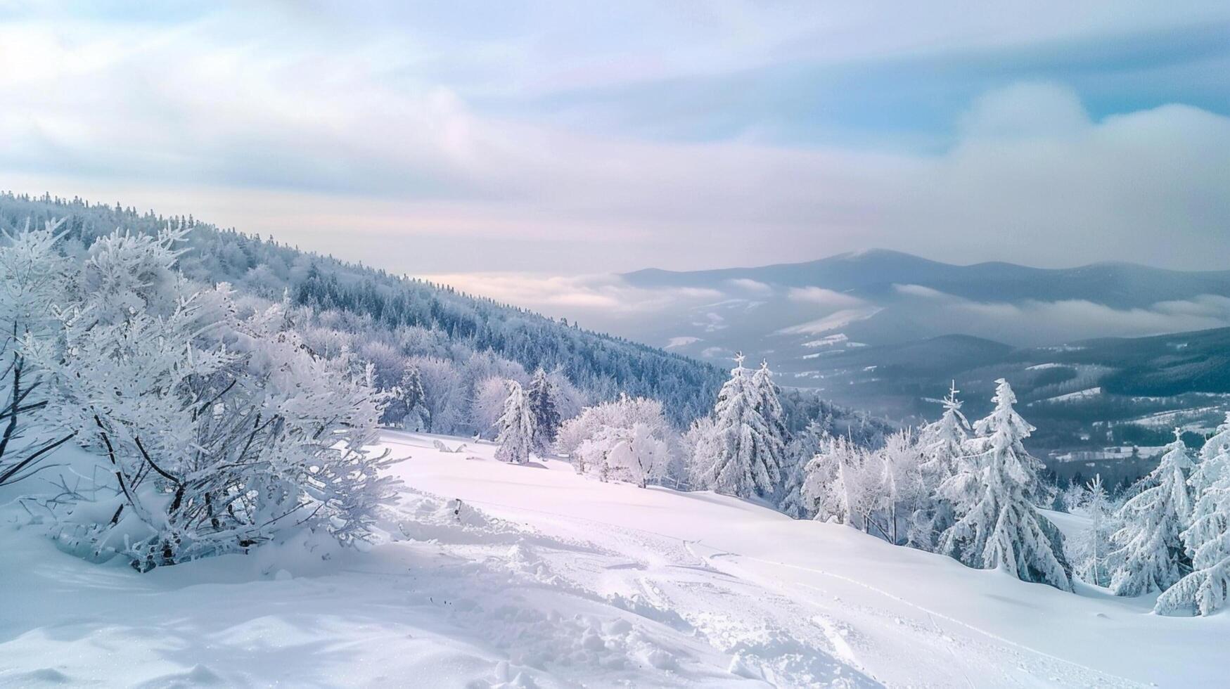 beautiful winter nature landscape amazing mountain photo