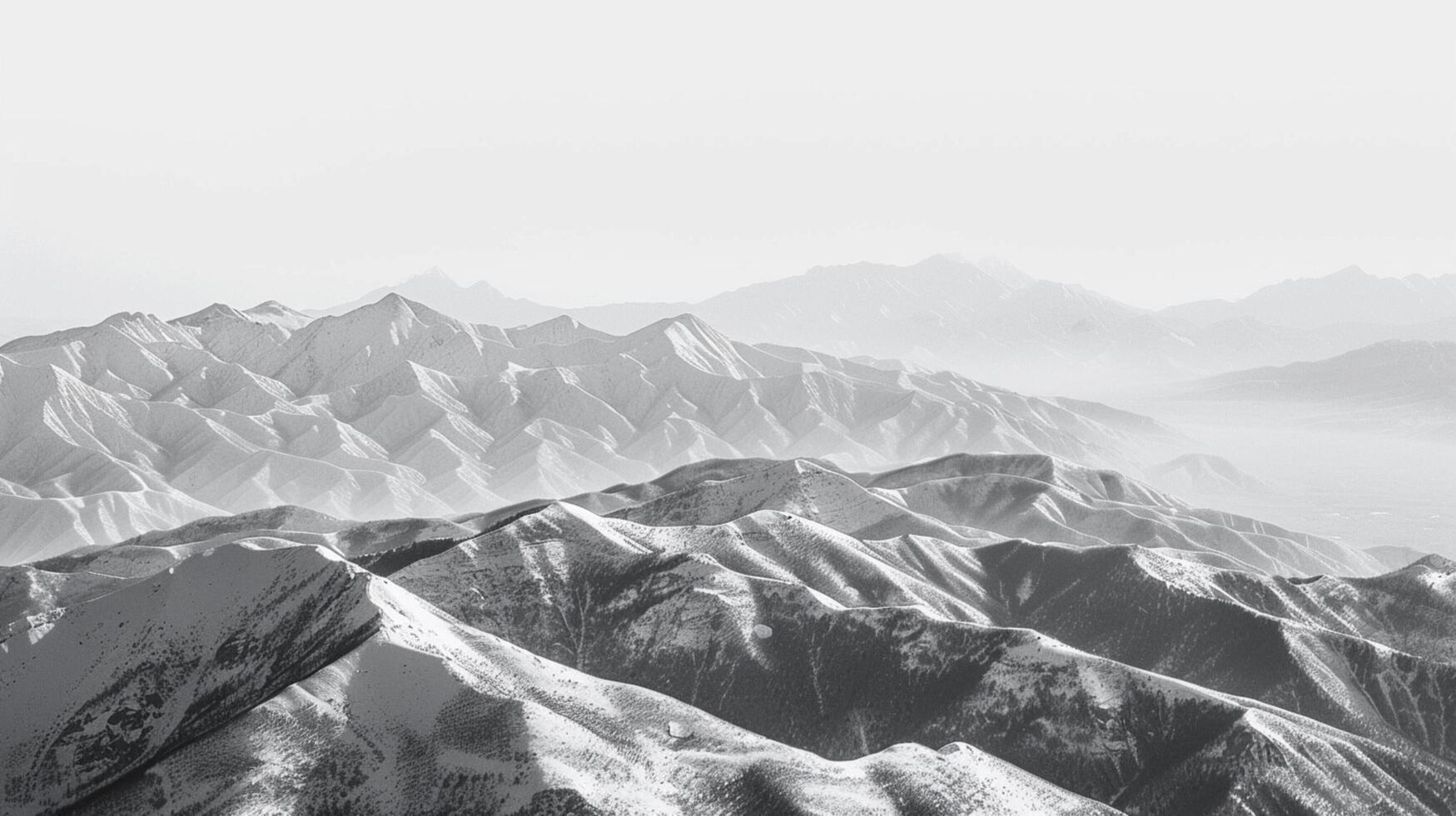 black and white landscape mountain range in view photo