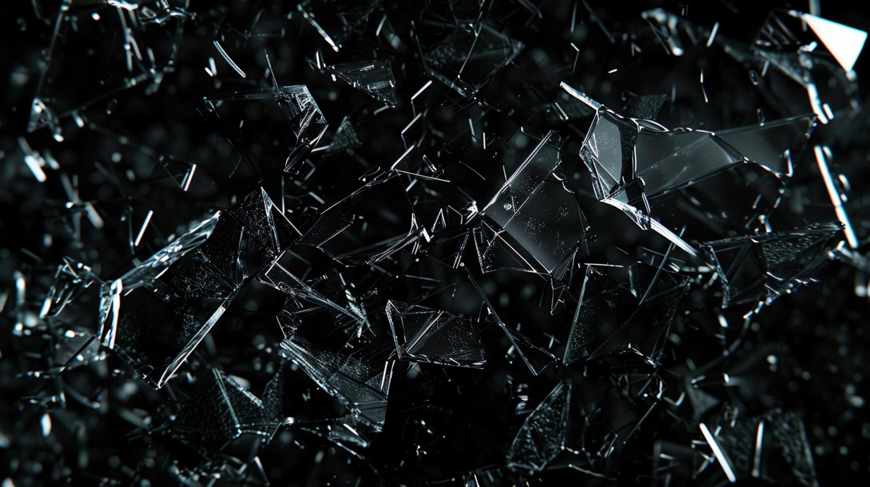 black background with shattered glass texture photo