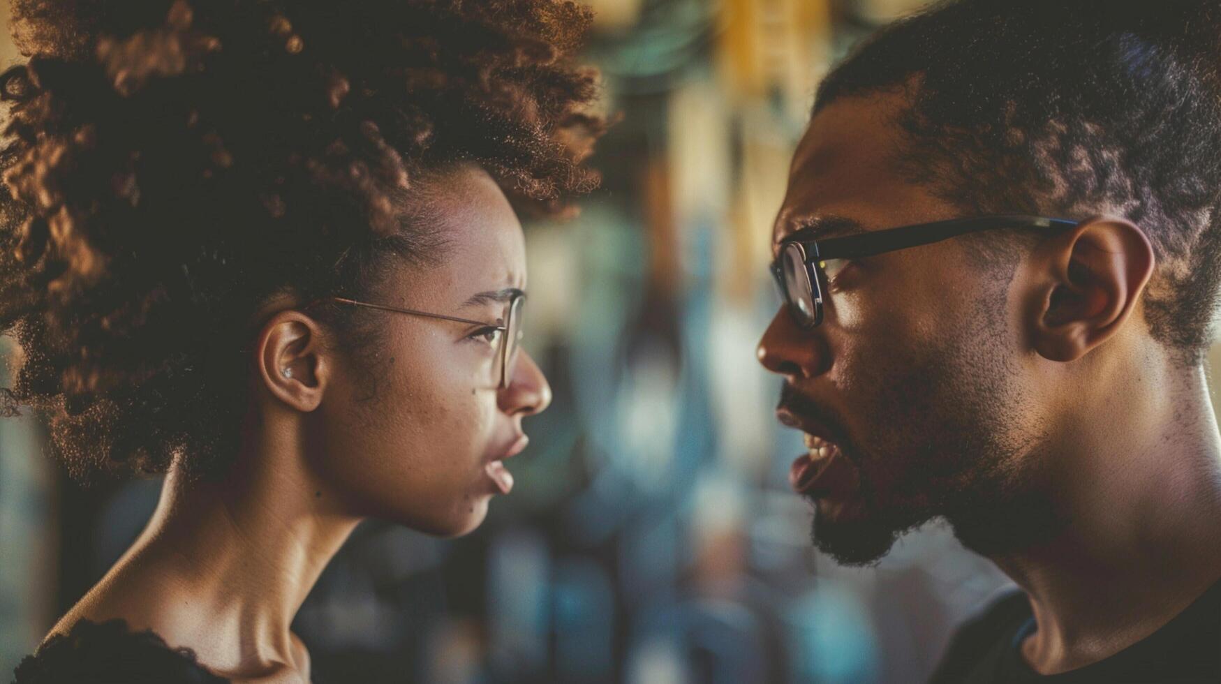 black couple having an argument detailed photo