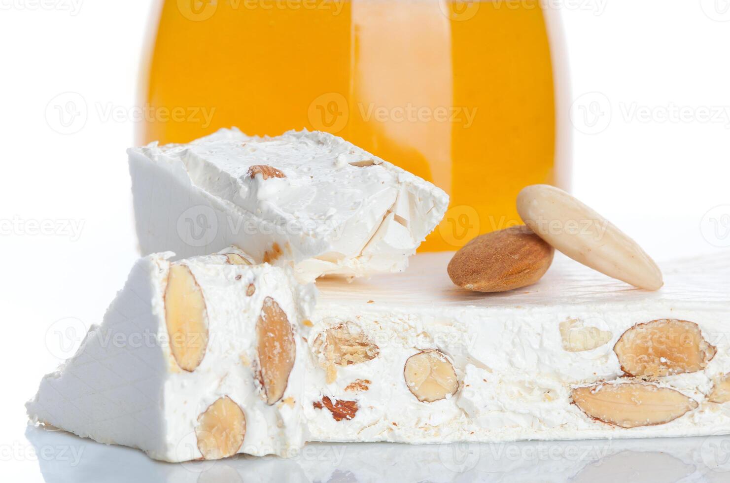 Sweet nougat with almonds photo