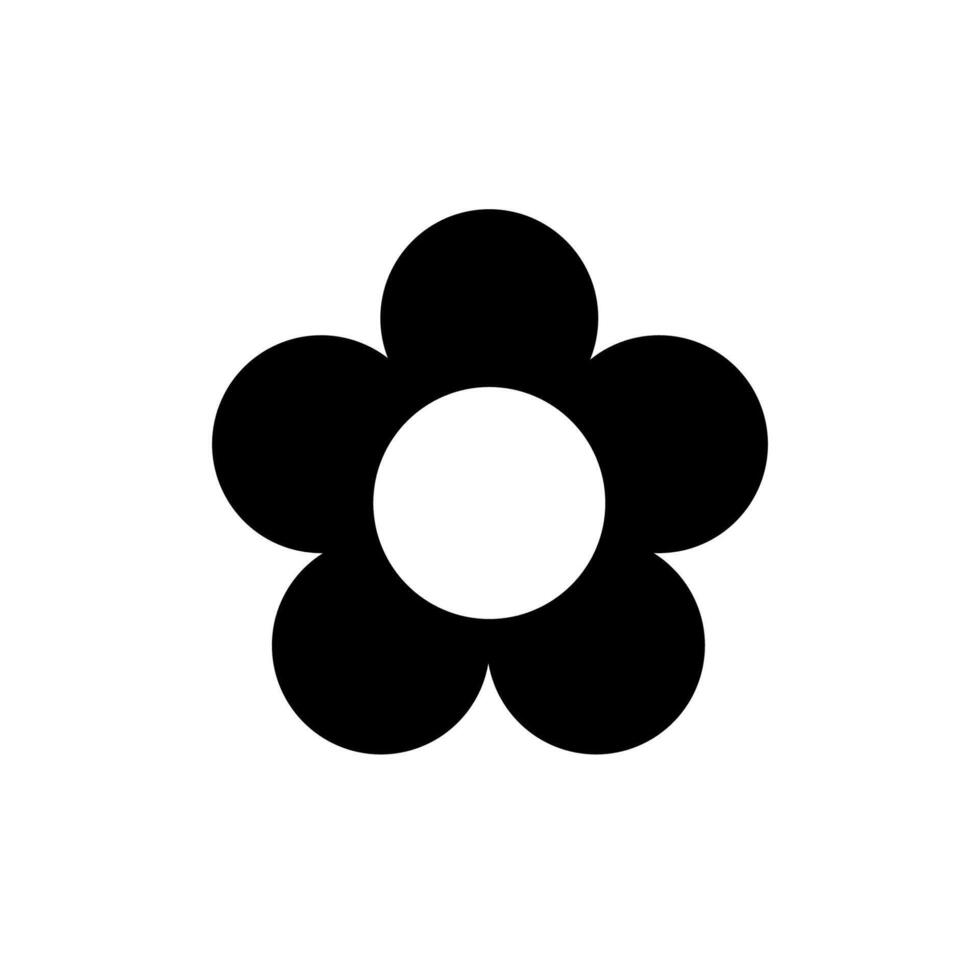 Flower pictorgam. Black glyph icon isolated on white background. vector