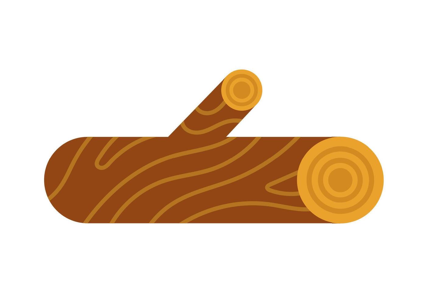 Single wooden log with a knot. flat illustration isolated on white. vector