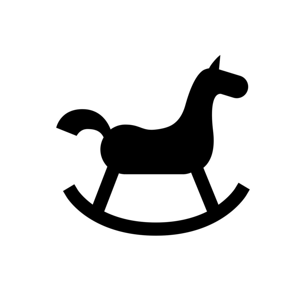 Rocking horse icon. Simple black glyph icon isolated on white background. vector