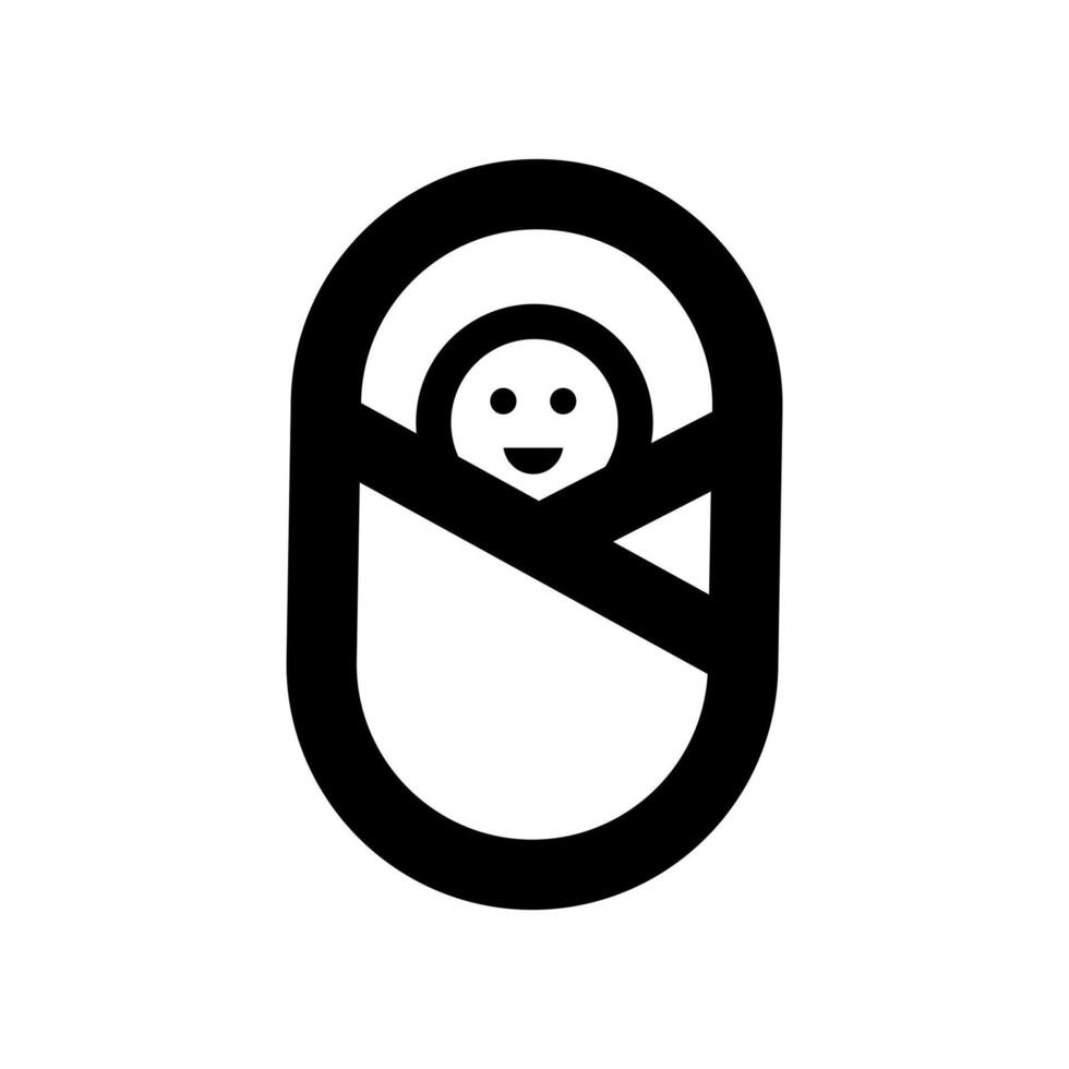 Newborn single black flat icon. vector