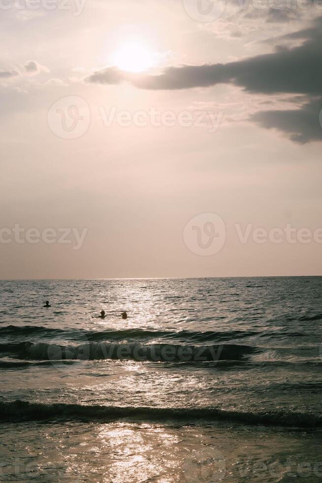 Evening time on the sea beach photo