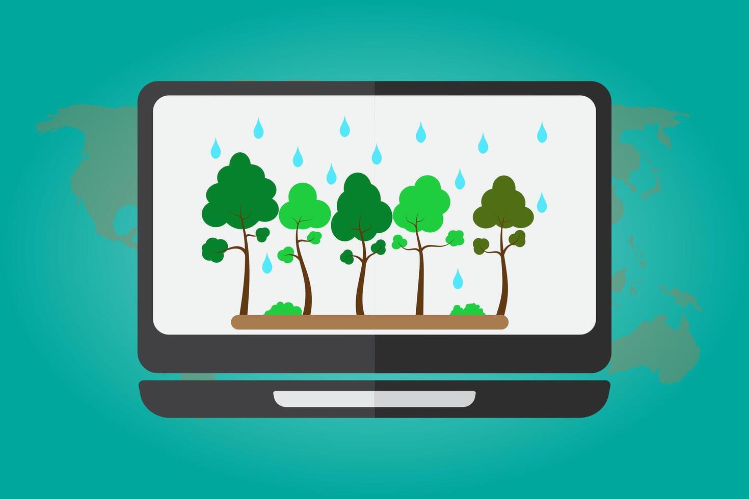 Clean energy concept displayed on laptop. vector